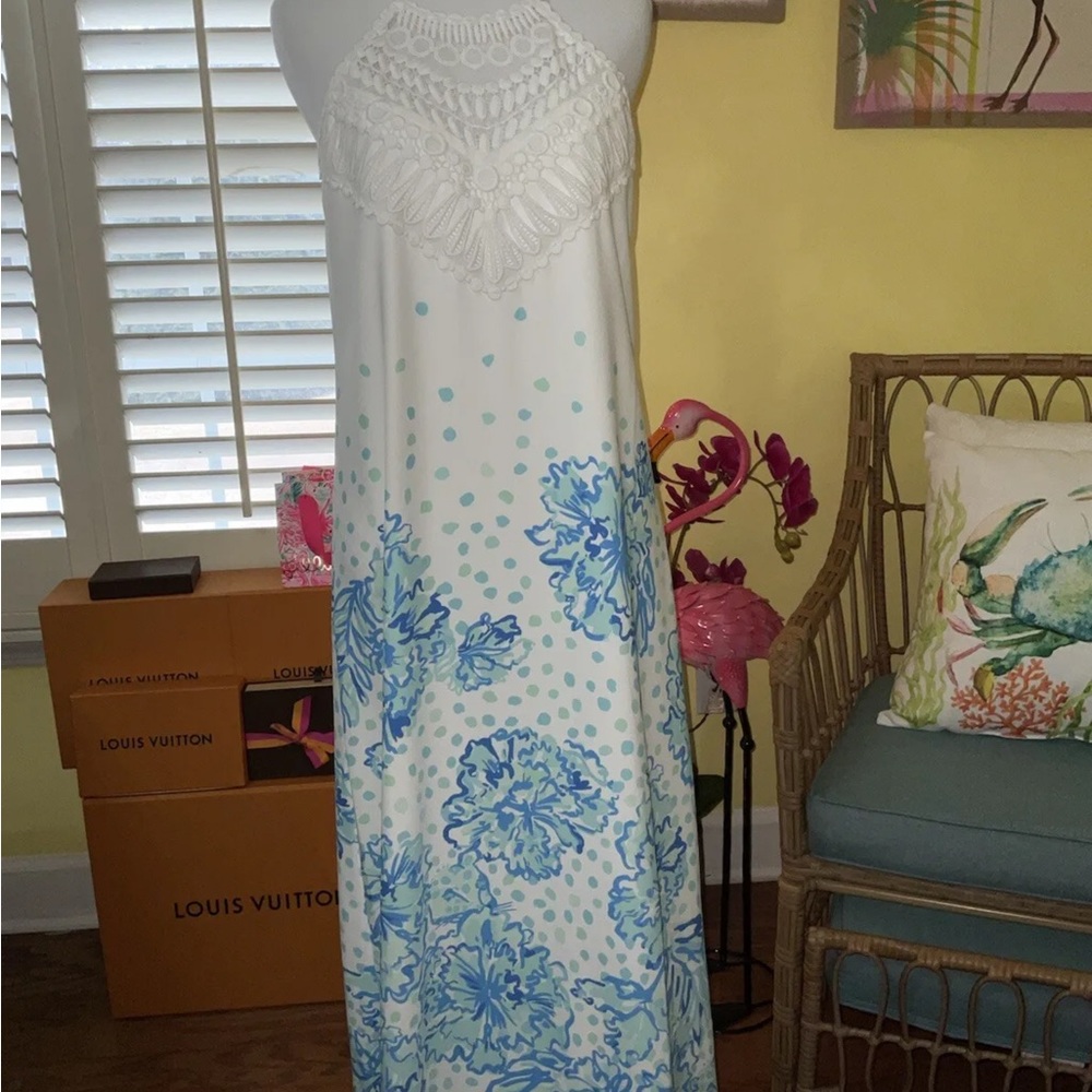 Lilly Pulitzer NWT Pearl Soft Maxi Dress Karma Camellia $268 Size 0,2 - Picture 2 of 12